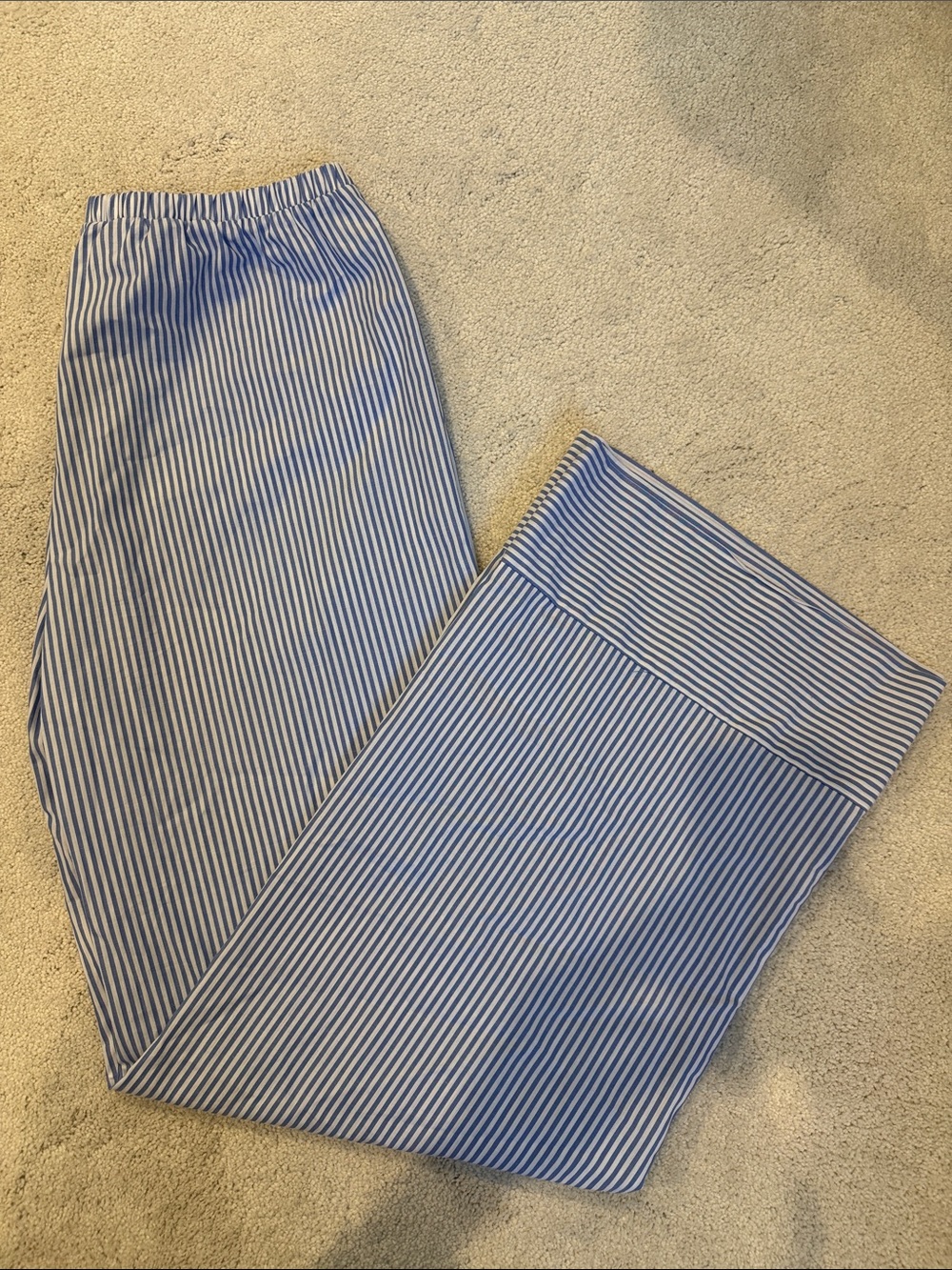 ZARA Blue & White Striped Women’s Full Length Bottoms